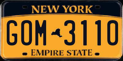 NY license plate GOM3110