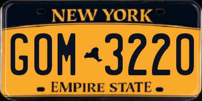 NY license plate GOM3220