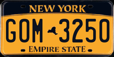 NY license plate GOM3250