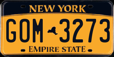 NY license plate GOM3273