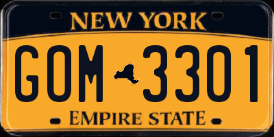 NY license plate GOM3301