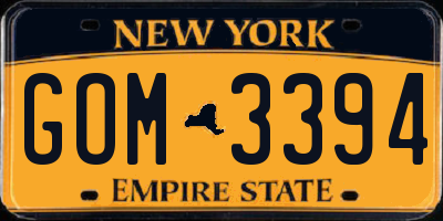 NY license plate GOM3394