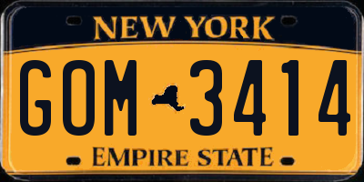 NY license plate GOM3414