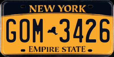 NY license plate GOM3426