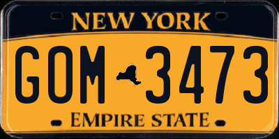 NY license plate GOM3473