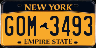 NY license plate GOM3493