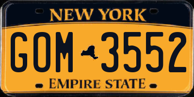 NY license plate GOM3552