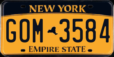 NY license plate GOM3584