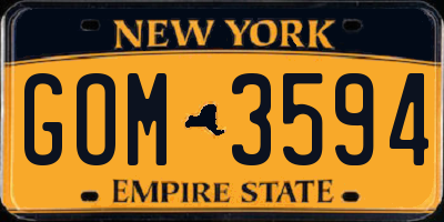 NY license plate GOM3594