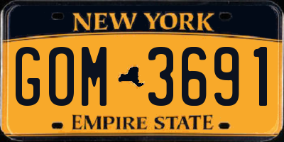 NY license plate GOM3691