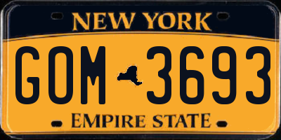 NY license plate GOM3693