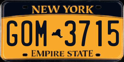 NY license plate GOM3715