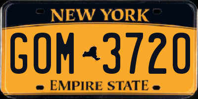 NY license plate GOM3720