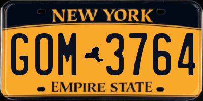 NY license plate GOM3764