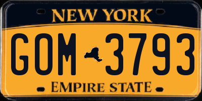 NY license plate GOM3793