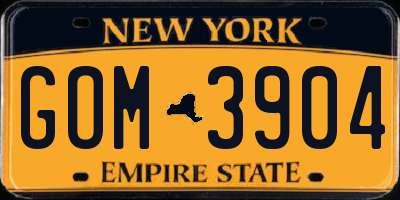 NY license plate GOM3904