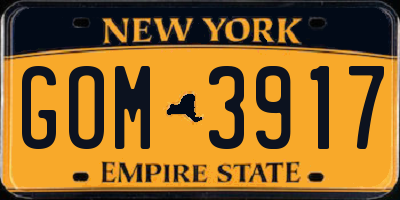 NY license plate GOM3917