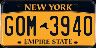 NY license plate GOM3940