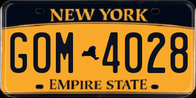NY license plate GOM4028