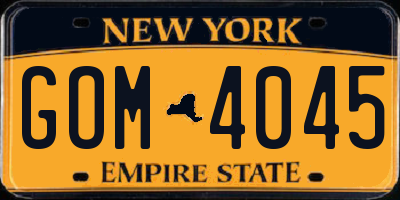 NY license plate GOM4045
