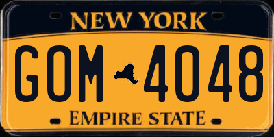 NY license plate GOM4048