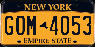 NY license plate GOM4053