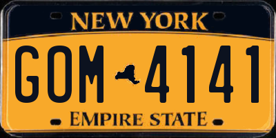 NY license plate GOM4141