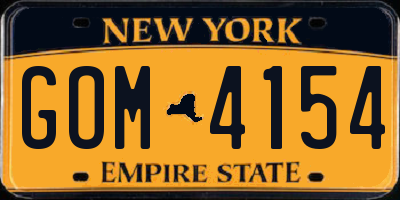 NY license plate GOM4154