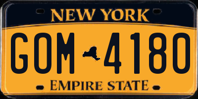 NY license plate GOM4180