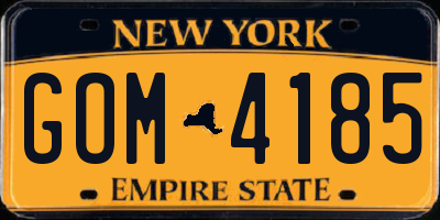 NY license plate GOM4185