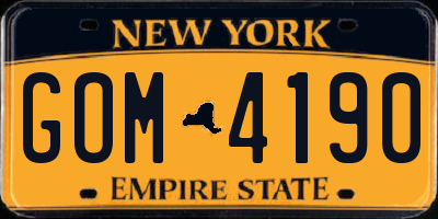 NY license plate GOM4190