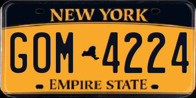 NY license plate GOM4224