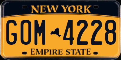 NY license plate GOM4228