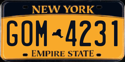 NY license plate GOM4231