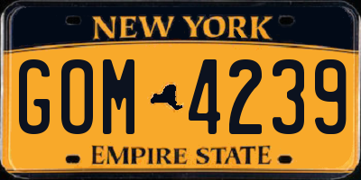 NY license plate GOM4239