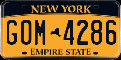 NY license plate GOM4286