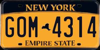 NY license plate GOM4314