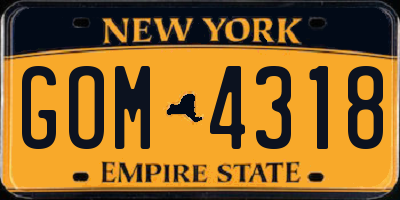 NY license plate GOM4318