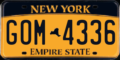 NY license plate GOM4336