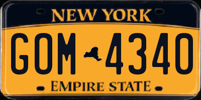 NY license plate GOM4340