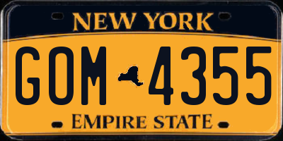 NY license plate GOM4355