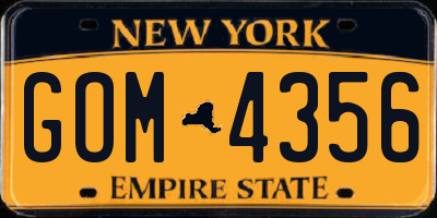 NY license plate GOM4356