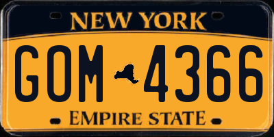NY license plate GOM4366