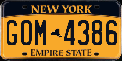 NY license plate GOM4386