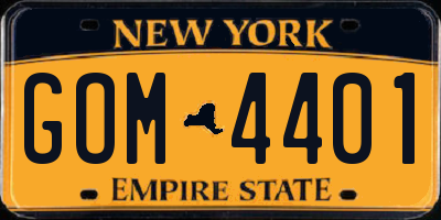 NY license plate GOM4401