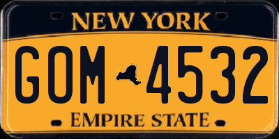 NY license plate GOM4532