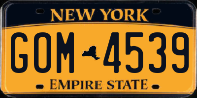 NY license plate GOM4539