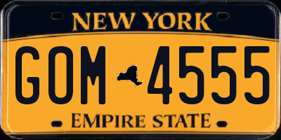 NY license plate GOM4555