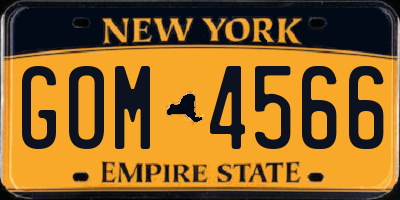 NY license plate GOM4566