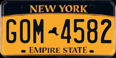 NY license plate GOM4582